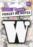 Opakowanie Forget me sticky notes kart samoprzylepne litera W