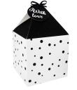 Opakowanie Pudełko na prezenty 11x11 biało-czarne kropki 4szt