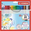 Opakowanie Flamastry Pen 68 brush 24 kolory STABILO