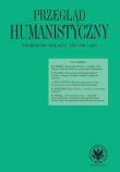 Przegląd Humanistyczny 1/2020. Autor: Mróz Maciej. Dadada.pl Okładka książki Przegląd Humanistyczny 1/2020