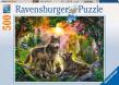 Opakowanie Puzzle 500 Wilki Zachód Słońca