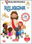 Kolorowanka Religijna z naklejkami. Autor: KATARZYNA RATAJSZCZAK, ADAM GDULA. Dadada.pl Okładka książki Kolorowanka Religijna z naklejkami