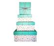 Opakowanie Pudełko Kwadrat mięta pastel kropki S ROZETTE