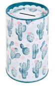 Opakowanie Skarbonka metalowa okrągła Kaktus