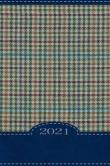 Opakowanie Terminarz 2021 B7 Mały Kolorowy Kratka niebieska