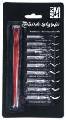 Opakowanie Zestaw do kaligrafii 9 stalówek + drew. obsadka