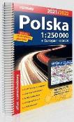 Atlas samachodowy Polska+Eur. 1:250 000 2020/2021. Autor:   Praca zbiorowa. Dadada.pl Okładka książki Atlas samachodowy Polska+Eur. 1:250 000 2020/2021