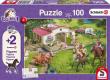 Opakowanie Puzzle 100 Schleich Przejażdżka konno + 2 figurki