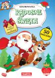 Radosne święta. Kolorowanka z naklejkami. Autor: KATARZYNA RATAJSZCZAK, ADAM GDULA. Dadada.pl Okładka książki Radosne święta. Kolorowanka z naklejkami