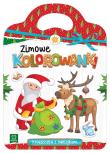 Okładka książki Zimowe kolorowanki. Książeczka z naklejkami.