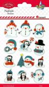 Opakowanie Naklejki wypukłe bałwanki, pingwiny 12szt.