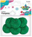 Opakowanie Pompony włóczkowe 3cm zielone 6szt.
