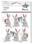 Opakowanie Naklejki filcowe 3D zajączki białe 27x50 mm 6szt