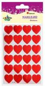 Opakowanie Naklejki papierowe serca 18x18mm czerwone 24szt