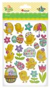 Opakowanie Naklejki wypukłe kurczaki mix wzorów 19szt