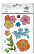 Opakowanie Naklejki wypukłe kwiaty z kryształkiem mix 9szt
