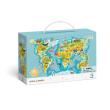 Opakowanie Puzzle 80 obserwacyjne Mapa Świata zwierząt DOP300133
