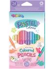 Opakowanie Kredki ołówkowe okrągłe Colorino Kids dwukolorowe 24 kolory/12 sztuk PASTEL