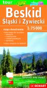 Beskid Śląski i Żywiecki. Mapa turystyczna 1:75000. Plastik. Autor: Opracowanie zbiorowe. Dadada.pl Okładka książki Beskid Śląski i Żywiecki. Mapa turystyczna 1:75000. Plastik