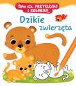 Dzikie zwierzęta. Baw się, przyklejaj i koloruj!. Autor: Nathalie Belineau, Federica Iossa. Dadada.pl Okładka książki Dzikie zwierzęta. Baw się, przyklejaj i koloruj!