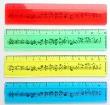 Opakowanie Linijka kolorowa w nuty - 15 cm