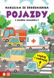 Pojazdy. Naklejam ze zrozumieniem. Autor: Magda Malicka. Dadada.pl Okładka książki Pojazdy. Naklejam ze zrozumieniem