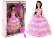 Opakowanie Lalka Ciemnowłosa Księżniczka Różowa Suknia Szczotka 28 cm