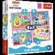 Opakowanie Puzzle 4w1 12,15,20,24 Rodzina Rekinów Baby Shark 34378