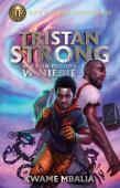 Tristan Strong wybija dziurę w niebie. Autor: Kwame Mbalia. Dadada.pl Okładka książki Tristan Strong wybija dziurę w niebie
