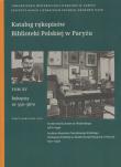 Okładka książki Katalog rękopisów Biblioteki Polskiej w Paryżu