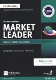 Market Leader 3E Extra Pre-Inter. SB+ MyEnglishLab. Autor: Cotton David, Falvey David, Kent Simon. Dadada.pl Okładka książki Market Leader 3E Extra Pre-Inter. SB+ MyEnglishLab