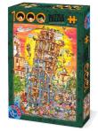 Opakowanie Puzzle 1000 Szaleństwo budowa Krzywej Wieży