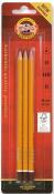 Komplet 3 ołówków grafitowych Triograph 1580/3 na blistrze (H, HB, B). Wydawca: KOHINOR. Dadada.pl Opakowanie Komplet 3 ołówków grafitowych Triograph 1580/3 na blistrze (H, HB, B)
