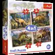 Opakowanie Puzzle 4w1 Ciekawe Dinozaury 34383