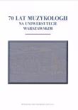 Okładka książki 70 lat muzykologii na uniwersytecie warszawskim