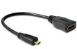 Adapter DELOCK 65391 (Micro HDMI M - HDMI F; 0,23m; kolor czarny). Wydawca: Delock. Dadada.pl Opakowanie Adapter DELOCK 65391 (Micro HDMI M - HDMI F; 0,23m; kolor czarny)