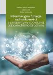 Informacyjna funkcja rachunkowości z perspektywy... Autor: Czaja-Cieszyńska Hanna, Lulek Adam, Beata Sadowska (red.). Dadada.pl Okładka książki Informacyjna funkcja rachunkowości z perspektywy..