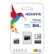 Opakowanie Karta pamięci ADATA Premier AUSDX64GUICL10-RA1 (64GB; Class 10, Class U1; Adapter)