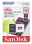Karta Pamięci SANDISK ULTRA microSDHC 32 GB 120MB/s  + ADAPTER. Wydawca: SanDisk. Dadada.pl Opakowanie Karta Pamięci SANDISK ULTRA microSDHC 32 GB 120MB/s  + ADAPTER