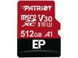 Opakowanie Karta pamięci z adapterem Patriot Memory EP Pro PEF512GEP31MCX (512GB; Class 10, Class A1, Class U3, V30; Adapter, Karta pamięci)