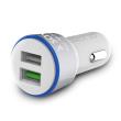 Okładka książki Ładowarka samochodowa do smartfona SAVIO Quick Charge 3.0 SA-06/W (2400 mA, 3000 mA; USB)