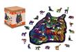 Opakowanie Puzzle drewniane 3D Tęczowy kot. Rainbow wild cat L