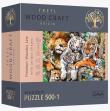 Opakowanie Puzzle drewniane 500+1 Dzikie koty w dżungli TREFL