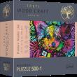 Opakowanie Puzzle drewniane 500+1 Kolorowy szczeniak TREFL