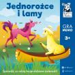 Kapitan Nauka. Lamy i jednorożce. Gra memo. Autor: Justyna Hołubowska-Chrząszczak. Dadada.pl Okładka książki Kapitan Nauka. Lamy i jednorożce. Gra memo