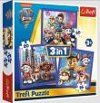 Opakowanie Puzzle 3w1 Psi Patrol gotowy do akcji TREFL