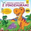Okładka książki Wesołe łamigłówki z dinozaurami + figurka