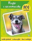 Okładka książki 100 naklejek z plakatem. Psy i szczeniaczki