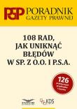Okładka książki 108 rad jak uniknąć błędów w sp. z o.o. i P.S.A.