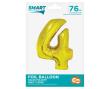 Opakowanie Balon foliowy cyfra 4 złota Smart 76cm